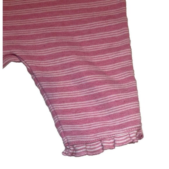 Ralph Lauren Vintage 90’s Pink Pajama With Cute Buttons White Striped Size 3M - Picture 6 of 9